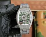 Frank Muller Vanguard Yachting V45 44*54mm ETA2824 Movement Iced Out Green Markers Watch